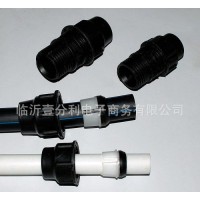 黑色PE水管配件自來水管搶修快速接頭內外絲三通直銷無需熱熔