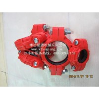 供應煤礦礦用快速接頭5寸DN125 卡箍式管道接頭133mm 溝槽管卡  煤礦管路快速管道接頭 免焊接，易安裝-緒強機械