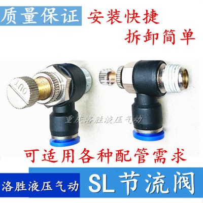 氣動氣管快速接頭可調速節(jié)流閥SL6-0