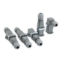 工業矩形航空插座HDC-HA-003-04重載連接器4芯公母對接熱道流