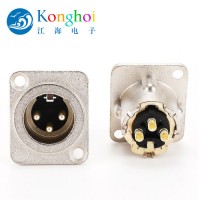 江海NC-3MD-LX三芯卡儂D型公底座電纜連接器