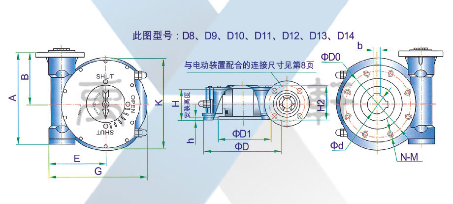 QDX3-D13大扭矩電動蝸輪箱(圖1)